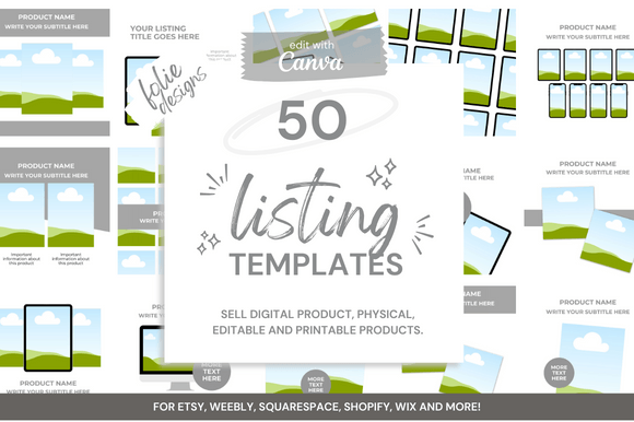 50 Etsy Digital Shop Templates +Link: Save Hours on Listings