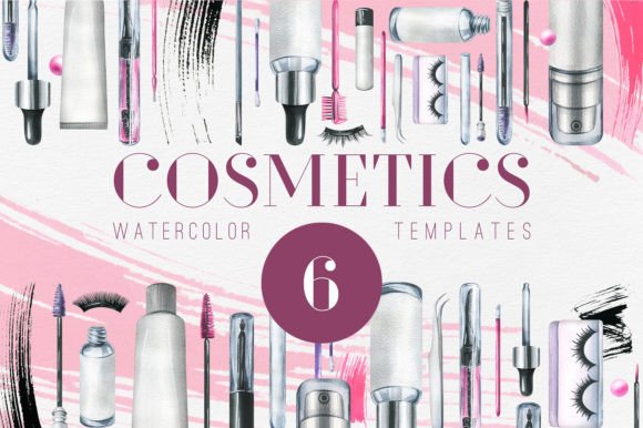Elevate Your Brand with Eye Cosmetics Watercolor Templates