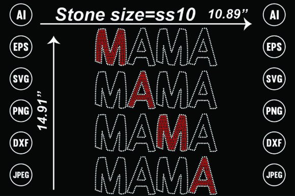 Mama Rhinestone Templates Design: Creative Crafting Assets