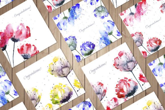 Poppies and Postcard Templates: A Watercolor Design Kit for Every Occasion